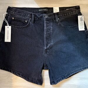 Aritzia Denim Forum Women's Black High Waist Shorts